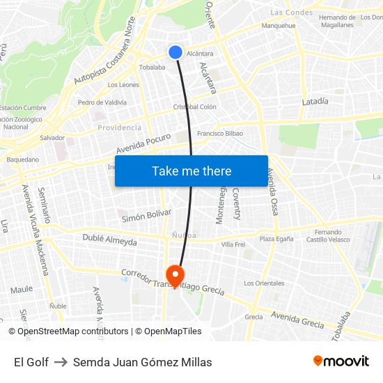 El Golf to Semda Juan Gómez Millas map