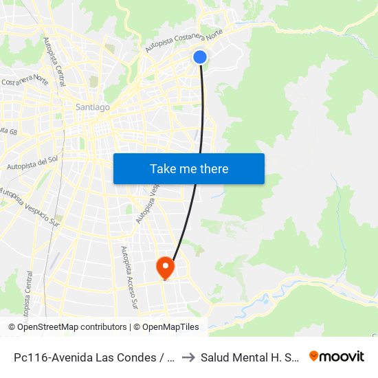 Pc116-Avenida Las Condes / Esq. G. Fuenzalida to Salud Mental H. Sótero Del Río map