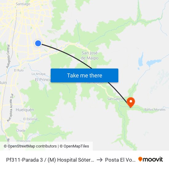 Pf311-Parada 3 / (M) Hospital Sótero Del Río to Posta El Volcán map