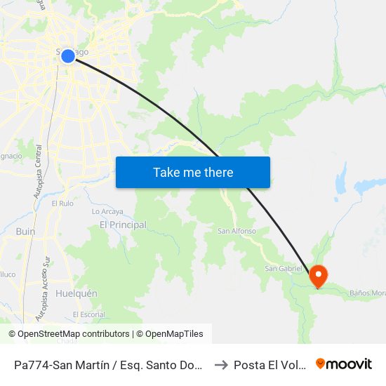 Pa774-San Martín / Esq. Santo Domingo to Posta El Volcán map