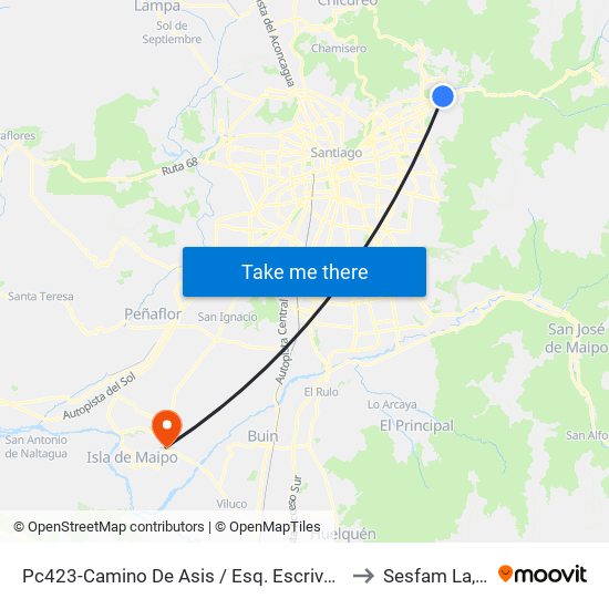 Pc423-Camino De Asis / Esq. Escrivá De Balaguer to Sesfam La, Islita map