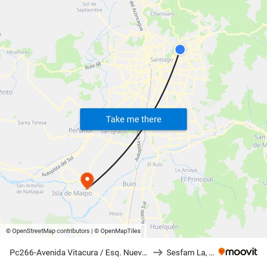 Pc266-Avenida Vitacura / Esq. Nueva Costanera to Sesfam La, Islita map