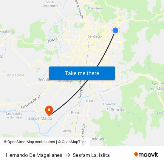 Hernando De Magallanes to Sesfam La, Islita map