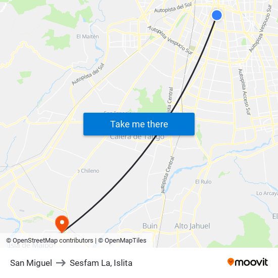 San Miguel to Sesfam La, Islita map