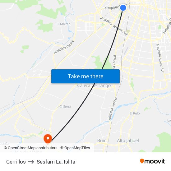 Cerrillos to Sesfam La, Islita map