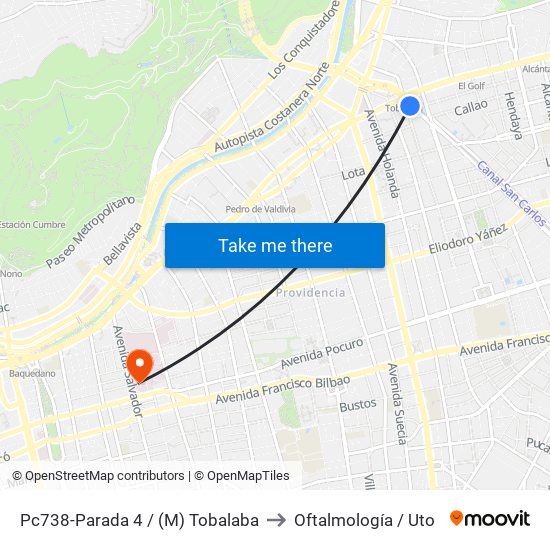 Pc738-Parada 4 / (M) Tobalaba to Oftalmología / Uto map