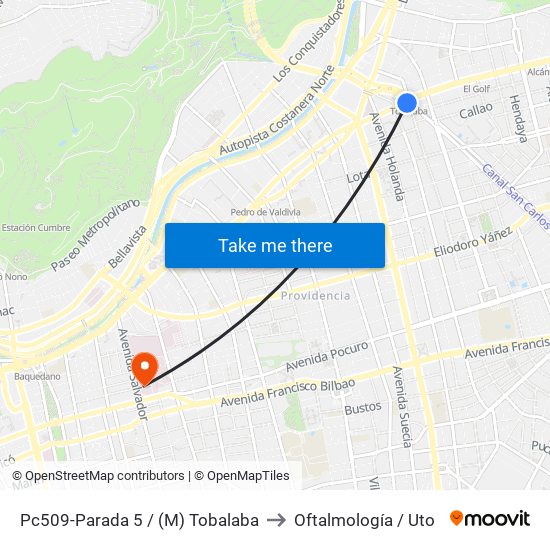 Pc509-Parada 5 / (M) Tobalaba to Oftalmología / Uto map