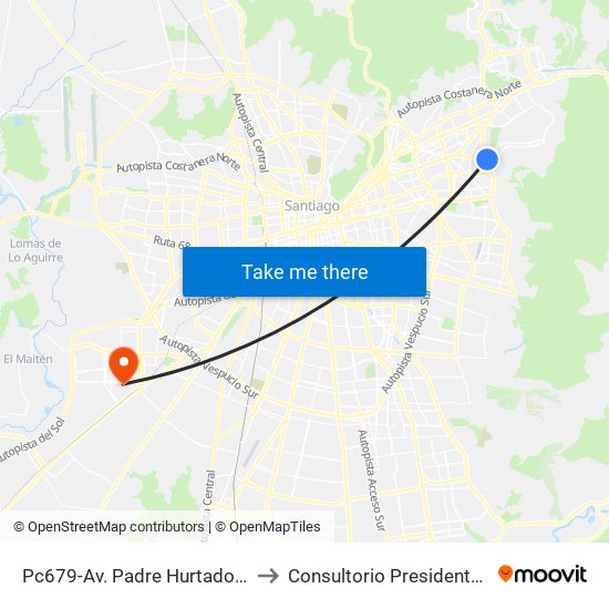 Pc679-Av. Padre Hurtado-Sur / Esq. Patagonia to Consultorio Presidenta Michelle Bachelet map