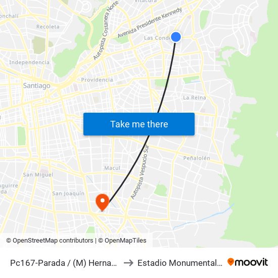 Pc167-Parada / (M) Hernando De Magallanes to Estadio Monumental David Arellano map