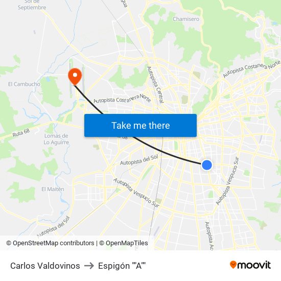 Carlos Valdovinos to Espigón ""A"" map
