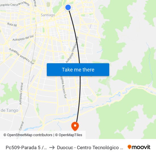 Pc509-Parada 5 / (M) Tobalaba to Duocuc - Centro Tecnológico De Recursos Naturales map