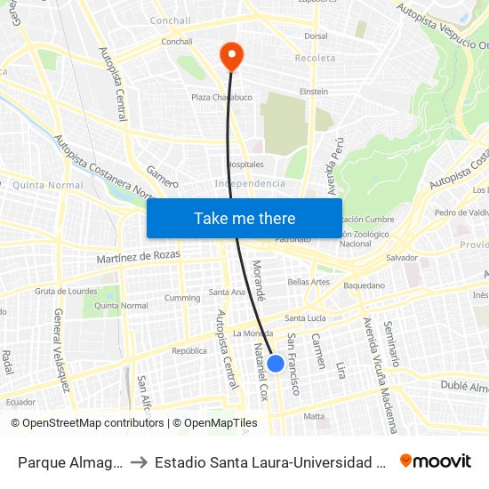 Parque Almagro to Estadio Santa Laura-Universidad Sek map
