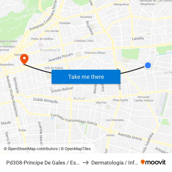 Pd308-Príncipe De Gales / Esq. S. Izquierdo to Dermatología / Infectología map