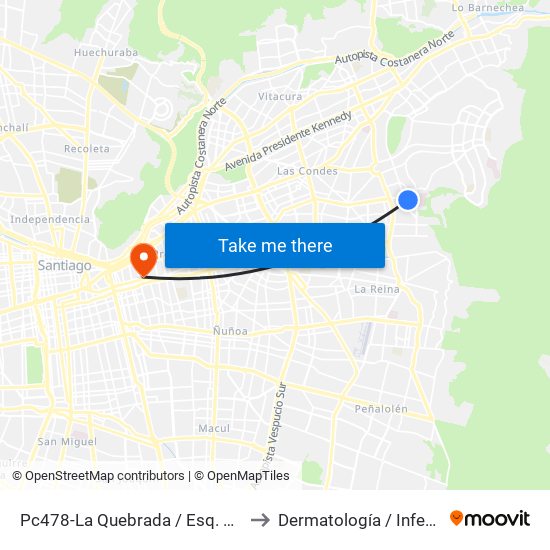 Pc478-La Quebrada / Esq. La Escuela to Dermatología / Infectología map