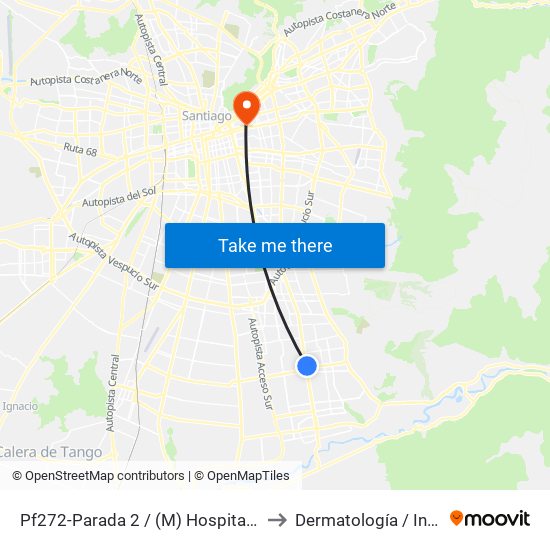 Pf272-Parada 2 / (M) Hospital Sótero Del Río to Dermatología / Infectología map