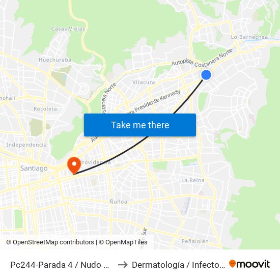 Pc244-Parada 4 / Nudo Estoril to Dermatología / Infectología map