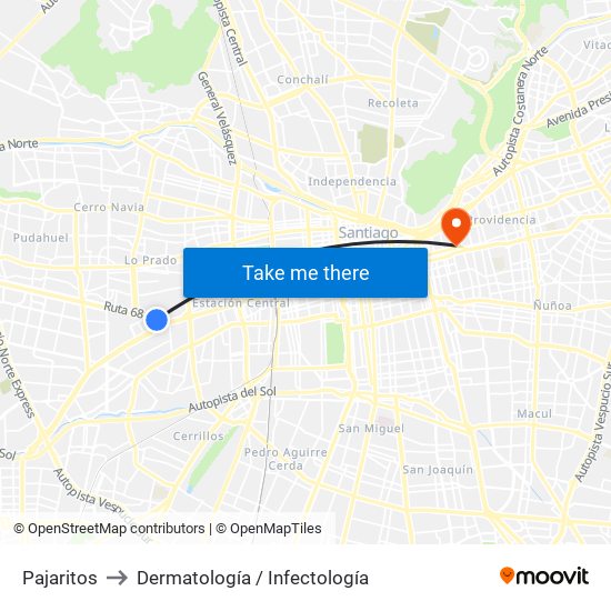 Pajaritos to Dermatología / Infectología map