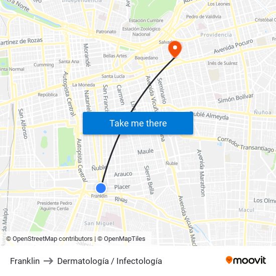 Franklin to Dermatología / Infectología map