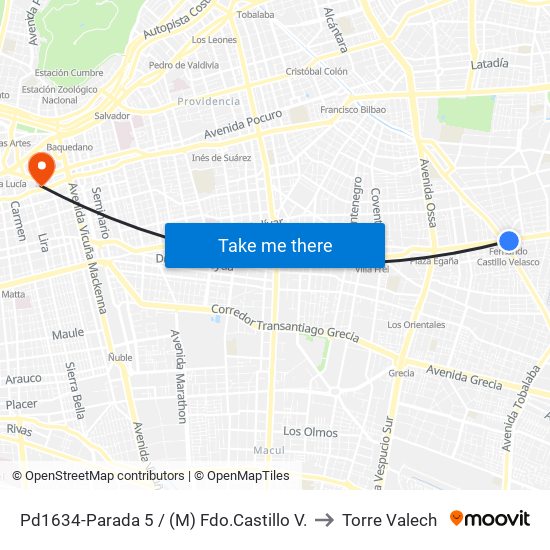 Pd1634-Parada 5 / (M) Fdo.Castillo V. to Torre Valech map