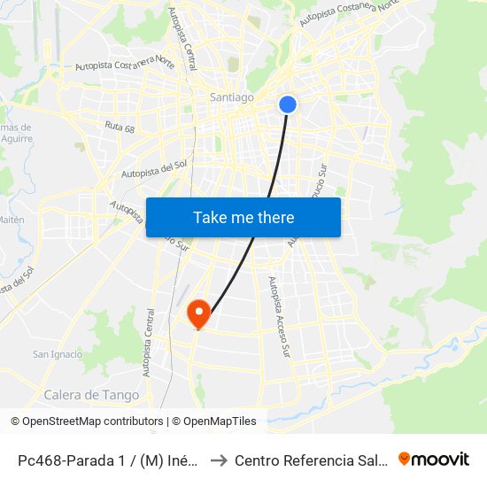 Pc468-Parada 1 / (M) Inés De Suarez to Centro Referencia Salud El Pino map