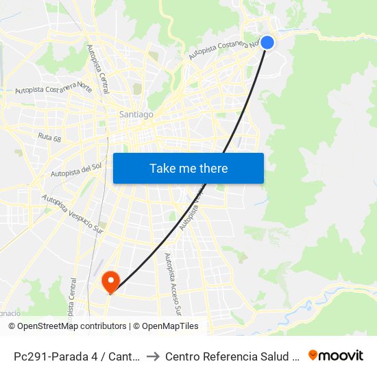 Pc291-Parada 4 / Cantagallo to Centro Referencia Salud El Pino map