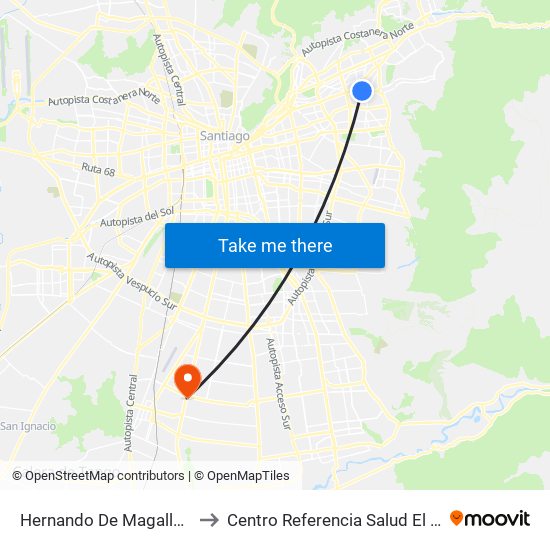 Hernando De Magallanes to Centro Referencia Salud El Pino map
