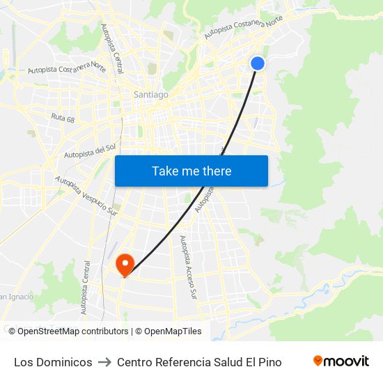 Los Dominicos to Centro Referencia Salud El Pino map