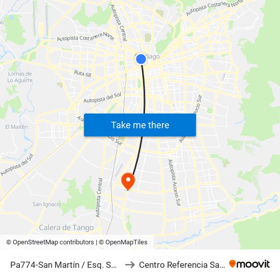 Pa774-San Martín / Esq. Santo Domingo to Centro Referencia Salud El Pino map