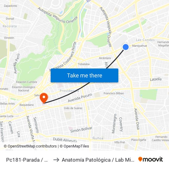 Pc181-Parada / Omnium to Anatomía Patológica / Lab Microbiología map