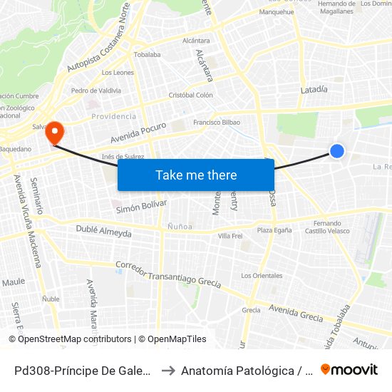 Pd308-Príncipe De Gales / Esq. S. Izquierdo to Anatomía Patológica / Lab Microbiología map