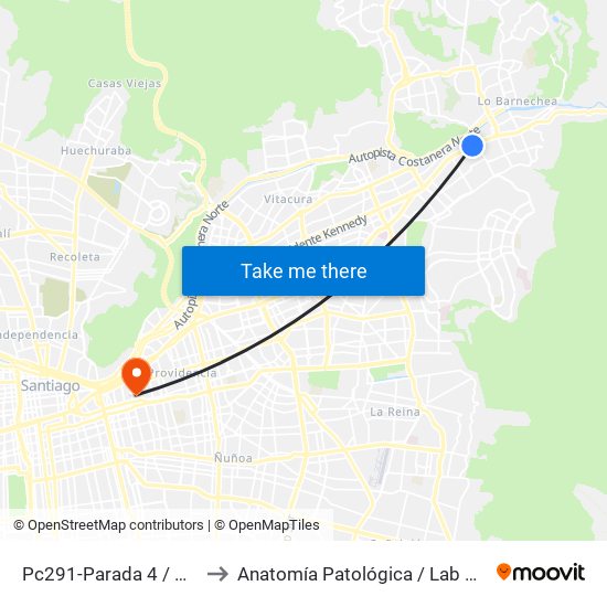 Pc291-Parada 4 / Cantagallo to Anatomía Patológica / Lab Microbiología map