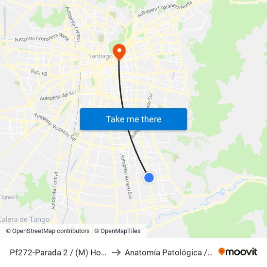 Pf272-Parada 2 / (M) Hospital Sótero Del Río to Anatomía Patológica / Lab Microbiología map