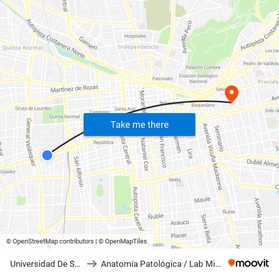 Universidad De Santiago to Anatomía Patológica / Lab Microbiología map