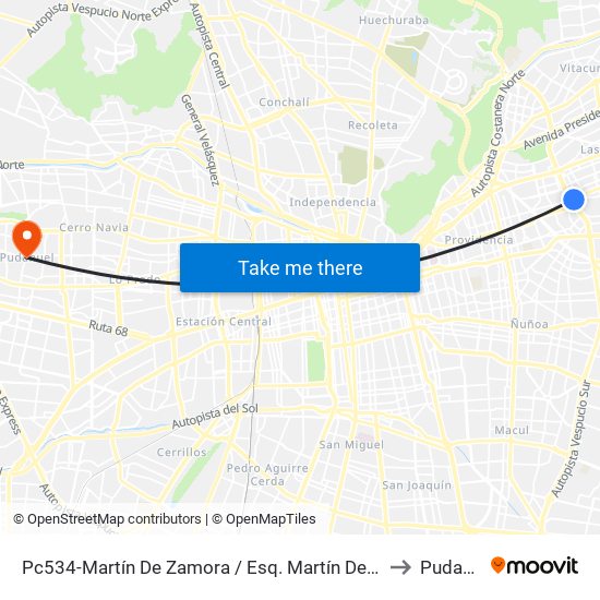 Pc534-Martín De Zamora / Esq. Martín De Zamora Int to Pudahuel map
