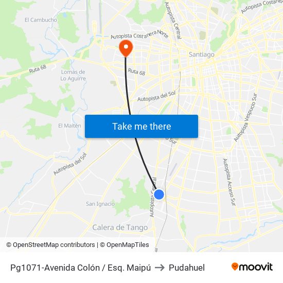 Pg1071-Avenida Colón / Esq. Maipú to Pudahuel map