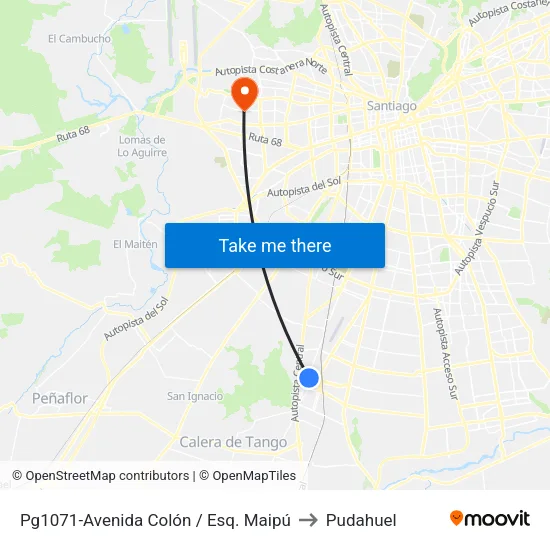 Pg1071-Avenida Colón / Esq. Maipú to Pudahuel map