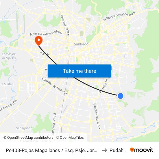 Pe403-Rojas Magallanes / Esq. Psje. Jardín Alto to Pudahuel map