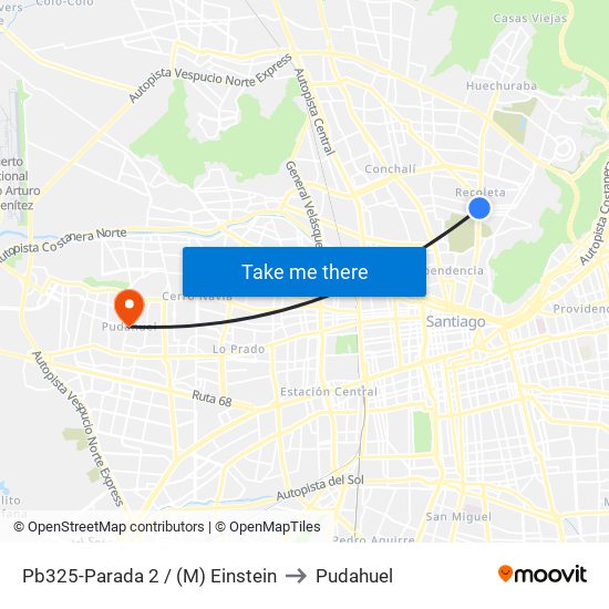 Pb325-Parada 2 / (M) Einstein to Pudahuel map