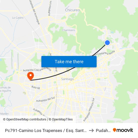 Pc791-Camino Los Trapenses / Esq. Santa Blanca to Pudahuel map