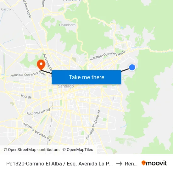 Pc1320-Camino El Alba / Esq. Avenida La Plaza to Renca map