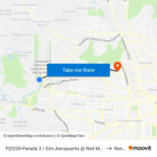 Pj2028-Parada 3 / Eim Aeropuerto @ Red Movilidad to Renca map