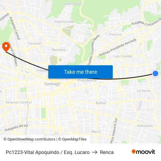 Pc1223-Vital Apoquindo / Esq. Lucaro to Renca map