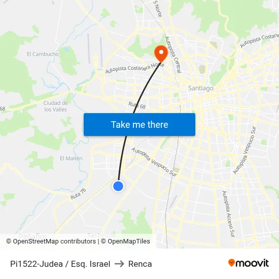 Pi1522-Judea / Esq. Israel to Renca map