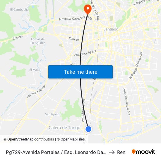 Pg729-Avenida Portales / Esq. Leonardo Da Vinci to Renca map