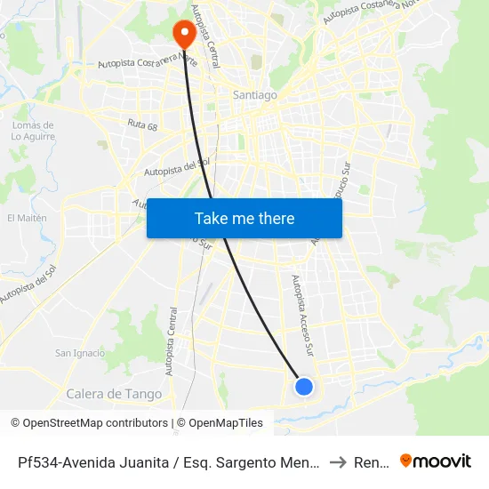 Pf534-Avenida Juanita / Esq. Sargento Menadier to Renca map