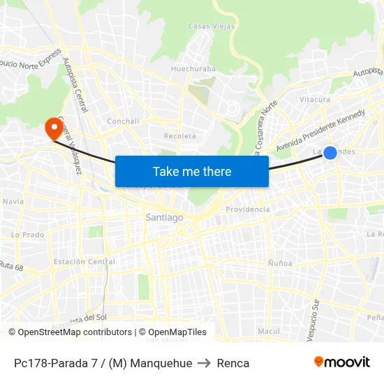 Pc178-Parada 7 / (M) Manquehue to Renca map