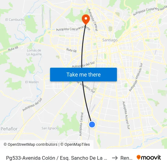 Pg533-Avenida Colón / Esq. Sancho De La Hoz to Renca map