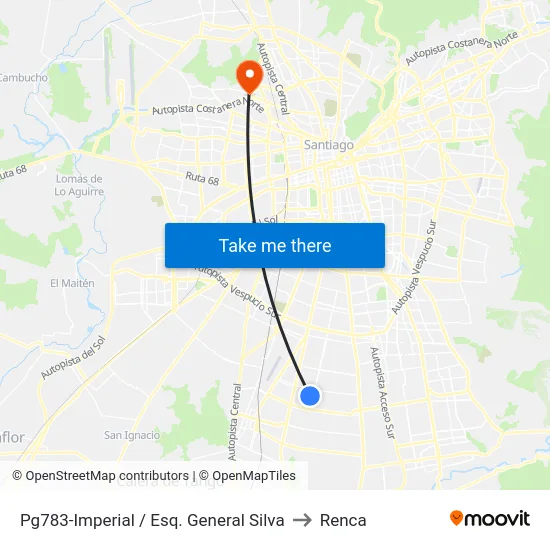 Pg783-Imperial / Esq. General Silva to Renca map