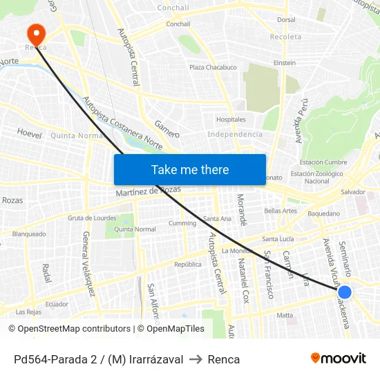 Pd564-Parada 2 / (M) Irarrázaval to Renca map