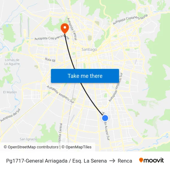 Pg1717-General Arriagada / Esq. La Serena to Renca map